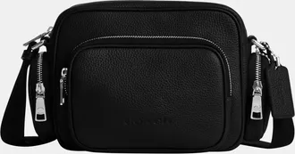 Coach Mens Fletcher Crossbody Bag - Black Leather - One Size