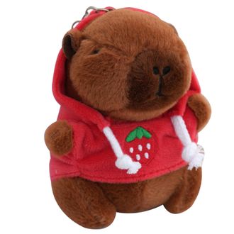 Generic Capybara Plush Keychain - Soft Animal Pendant, Cute Stuffed Key Ring | Miniature Bag Charm Clip, Fluffyy Toy Keyholder Gift, Portable Backpack Decorat