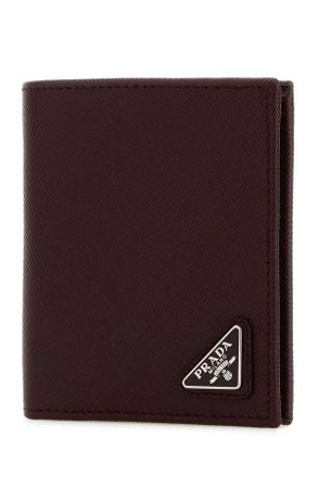 Prada Saffiano Leather Wallet - Burgundy