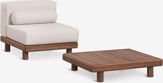 Sklum Conjunto De Jard&iacute;n Con Sill&oacute;n Y Mesa De Centro En Acacia Edrien Sklum