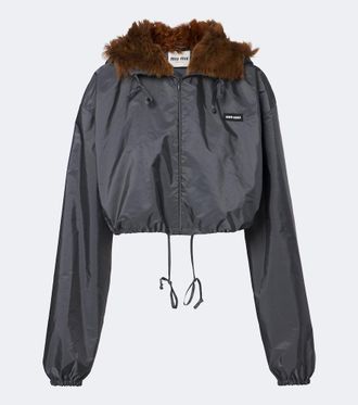 Miu Miu Giacca in tessuto tecnico con shearling