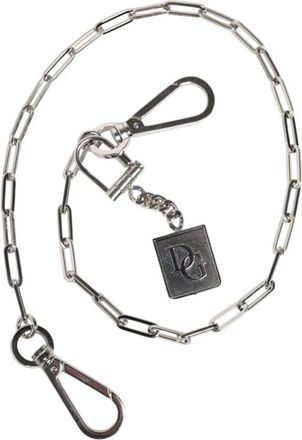 Dolce & Gabbana Tone metalen kettingriem met DG-bedel - Heren - Riemen - Grijs - ONE Size - Accessoires