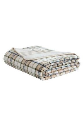 Nautica Southgale Plaid Throw Blanket in Sea Wheat/Fern Green at Nordstrom Rack