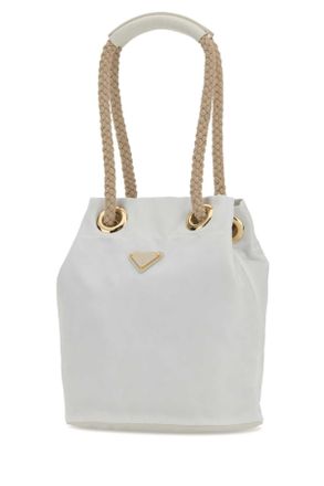 Prada Womens White Re-Nylon Prada Mariner Bucket Bag Bianco Borse A Secchiello