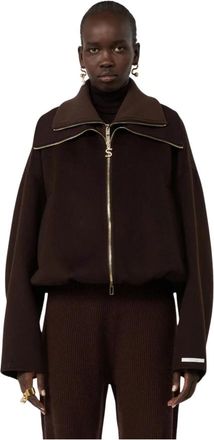 Sportmax Hoodies & sweatvesten, Dames, Bruin, XS, Zip-throughs