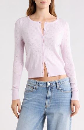Abound Pointelle Cardigan in Purple Light at Nordstrom Rack, Size X-Small