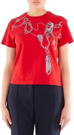 Burberry Knight Hardware Cotton T-Shirt, Size X-Large