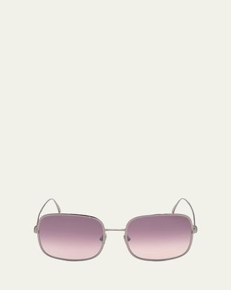 Tom Ford Keira Square Mirrored Metal Sunglasses