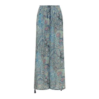 Etro Etro, Wide Trousers, female, Blue, Size: S Wide Trousers