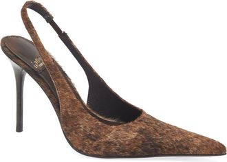 Jeffrey Campbell You Wish Genuine Calf Hair Pointed Toe Pump in Black Brown Hair at Nordstrom, Size 7