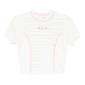 Casablanca Crop Top - female - Casablanca - T-Shirts - White - S - Tops
