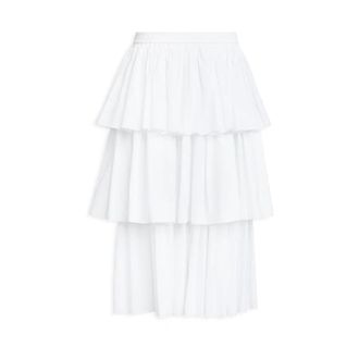 Alaia Ruffle Skirt - female - Ala&iuml;a - Midi Skirts - White - 2XS - Skirts