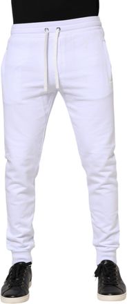 Dolce & Gabbana White Cotton Drawstring Jogger Mens Pants (Pre-Owned)