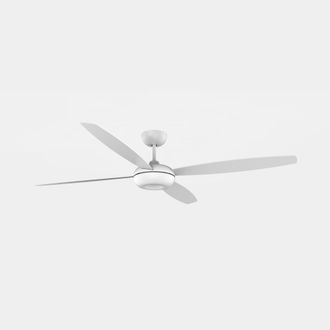 Netlighting Kudari 4 Blade Ceiling Fan White Sandblasted in Grey