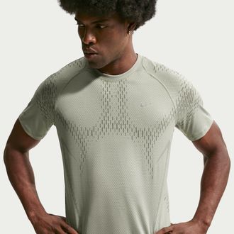 Nike Mens Stride Plus Dri-FIT ADV Short-Sleeve Running Top in Green | IF2088-304