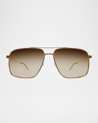 Barton Perreira x 007 Men & apos;s Scaramanga Titanium Aviator Sunglasses