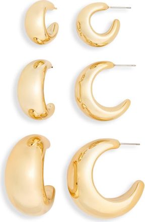 Tasha 3-Pack C Hoop Earrings in Gold at Nordstrom Rack