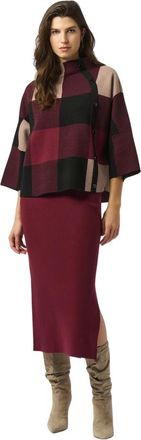 Joseph Ribkoff Gebreide top met ruitjesjacquard - Dames - Vesten - Veelkleurig - XL - Polyester - Truien & Vesten