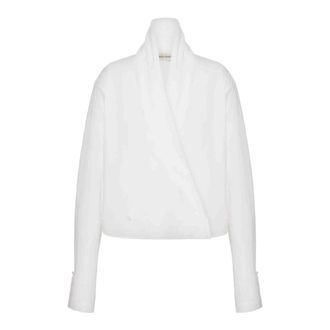 Alberta Ferretti Blouses, female, White, M, Wrap Shirt