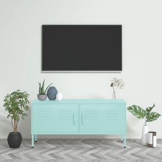vidaXL Vidaxl - Mueble Para Tv De Acero Verde Menta 105x35x50 Cm