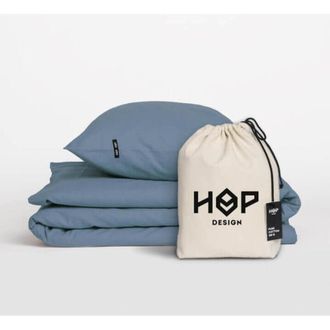 OEM Ropa De Cama Pure - Algod&oacute;n Puro - Gris Azulado 200/200cm + 2 Fundas De Almohada 50/60cm