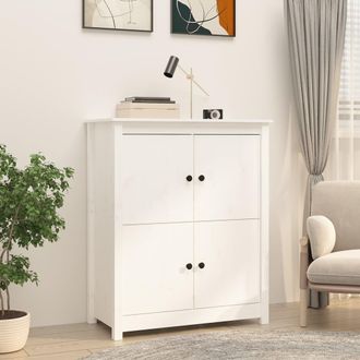 vidaXL Vidaxl - Aparador De Madera Maciza De Pino Blanco 83x41,5x100 Cm