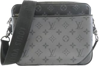 Louis Vuitton Monogram Eclipse Black Gris Coated Canvas Pouch Shoulder Bag (Pre-Owned)