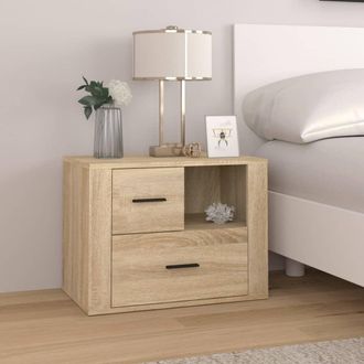 vidaXL Vidaxl - Mesita De Noche Madera Contrachapada Roble Sonoma 60x36x45 Cm