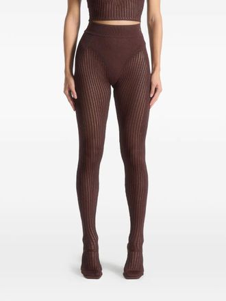 Mani&egrave;re De Voir contour footsie trousers - Brown