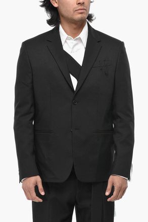 Off-white PERMANENT Blazer DOUBLE PAP in Tessuto Twill Off-White