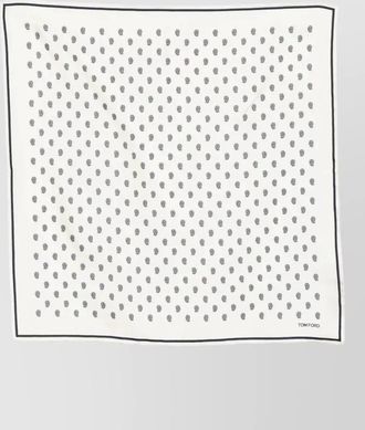 Tom Ford silk pocket square polka dots contrast border