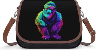 Generic Funny Bigfoot Sasquatch Small Womens Crossbody Bags Shoulder Handbag with Adjustable Strap for Travel