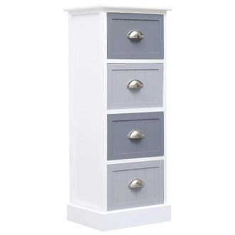 Berkfield Home Side Cabinet 35x30x90 cm Paulownia Wood in White | Size: 35 x 30 x 90 cm