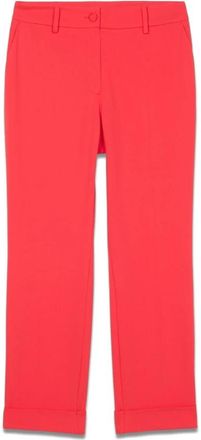 Oltre Cigarette Broek van Cr&ecirc;pe Stof - Dames - Vrijetijds broeken - Rood - M - Polyester - Broeken
