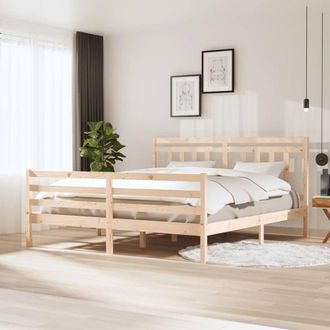 Berkfield Home Bed Frame 180x200 cm Super King Size Solid Wood in Brown