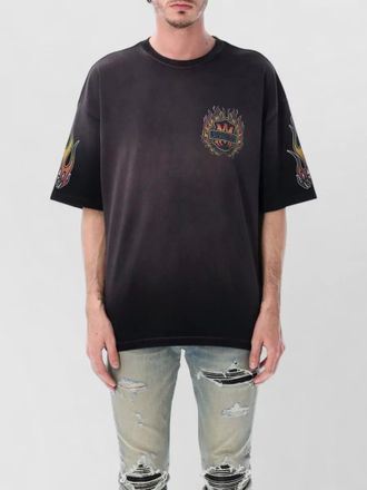 Amiri flames oversized cotton graphic t shirt
