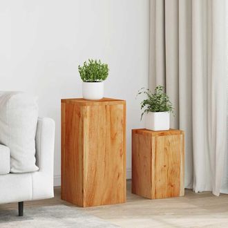 vidaXL Soportes Para Plantas 2 Unidades Madera Maciza De Acacia Vidaxl
