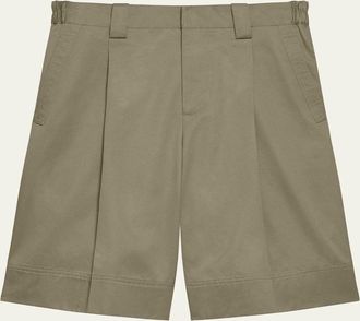 Helmut Lang Mens Cotton Pleated Oversized-Fit Bermuda Shorts