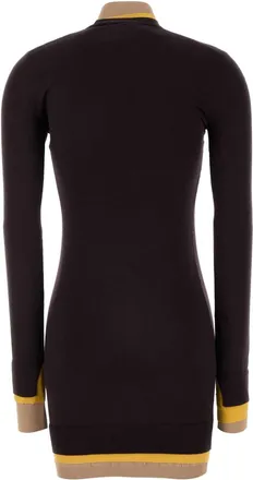 Fendi Womens Dress Black Wool Nylon Viscose