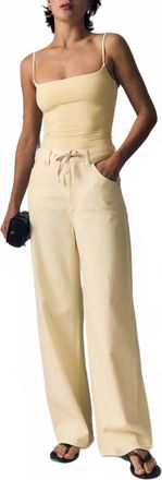 LE JEAN Luna Relaxed Wide Leg Jeans In Lemon Yellow