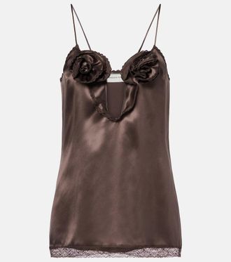 Magda Butrym Floral-applique silk satin camisole