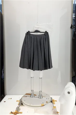 Dior Womens Skirt Grey Wool