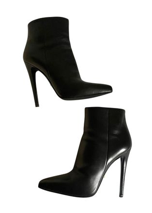 Prada Black Leather Ankle Boots Size 36.5