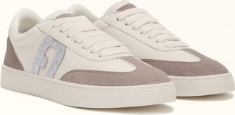 Furla Step Sneakers Color Gold Pelle Di Vitello Granata + Pelle Scamosciata + Glitter Donna
