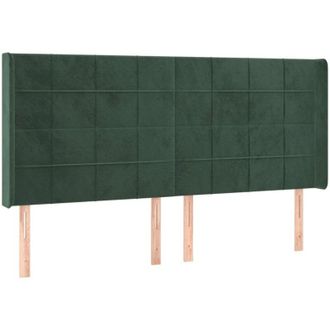 vidaXL Cabecero Con Led De Terciopelo Verde Oscuro 183x16x118/128 Cm Vidaxl