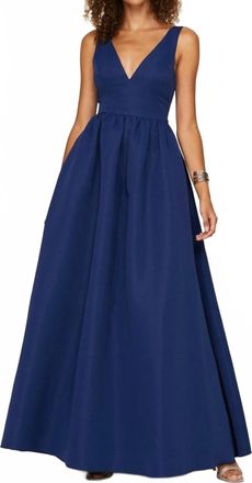 Sachin & Babi Katrina V Neck Gown In Midnight
