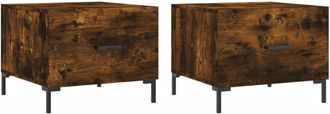 vidaXL Vidaxl - Coffee Tables 2 pcs Smoked Oak 50x50x40 cm Engineered Wood