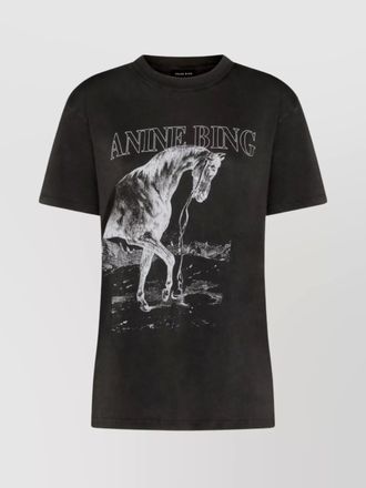 Anine Bing graphic print crew neck short sleeve top