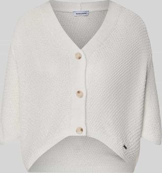 More & More More & More Cardigan mit V-Ausschnitt und 3/4-Arm in Offwhite, Gr&ouml;&szlig;e 42