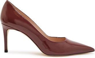 Stuart Weitzman Stuart Weitzman Stuart Power 75 Patent Leather Pumps - Brown